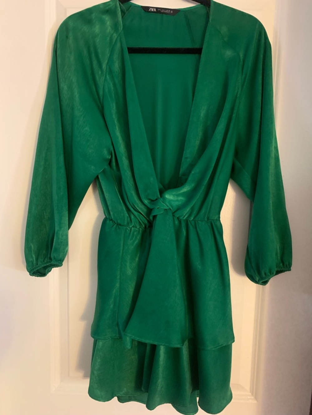 Zara Green Draped Midi Dress